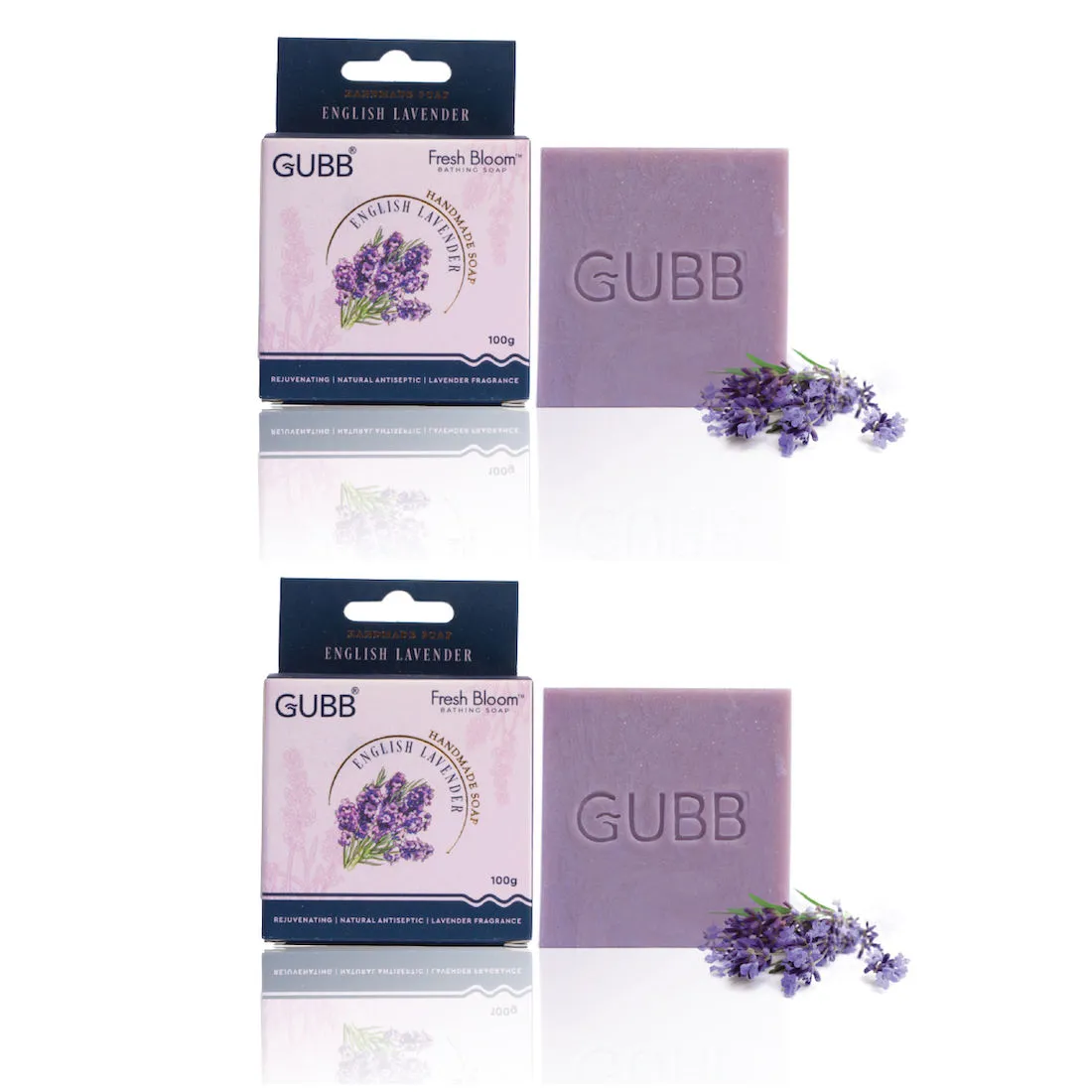 GUBB Fresh Bloom Handmade Bathing Soap With Lavender Pack Of 2 - 100gm Each