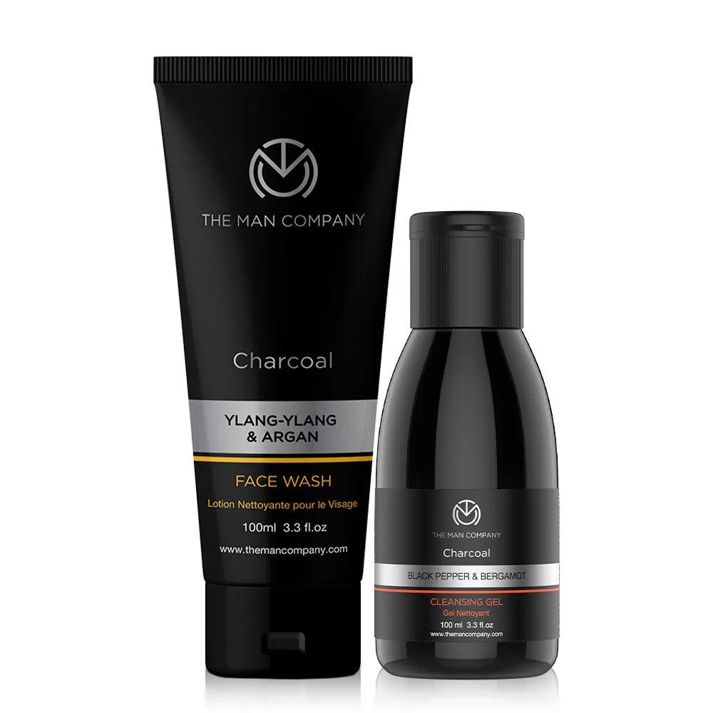 The Man Company De-Tan Pack (Charcoal Face Wash + Charcoal Cleansing Gel)