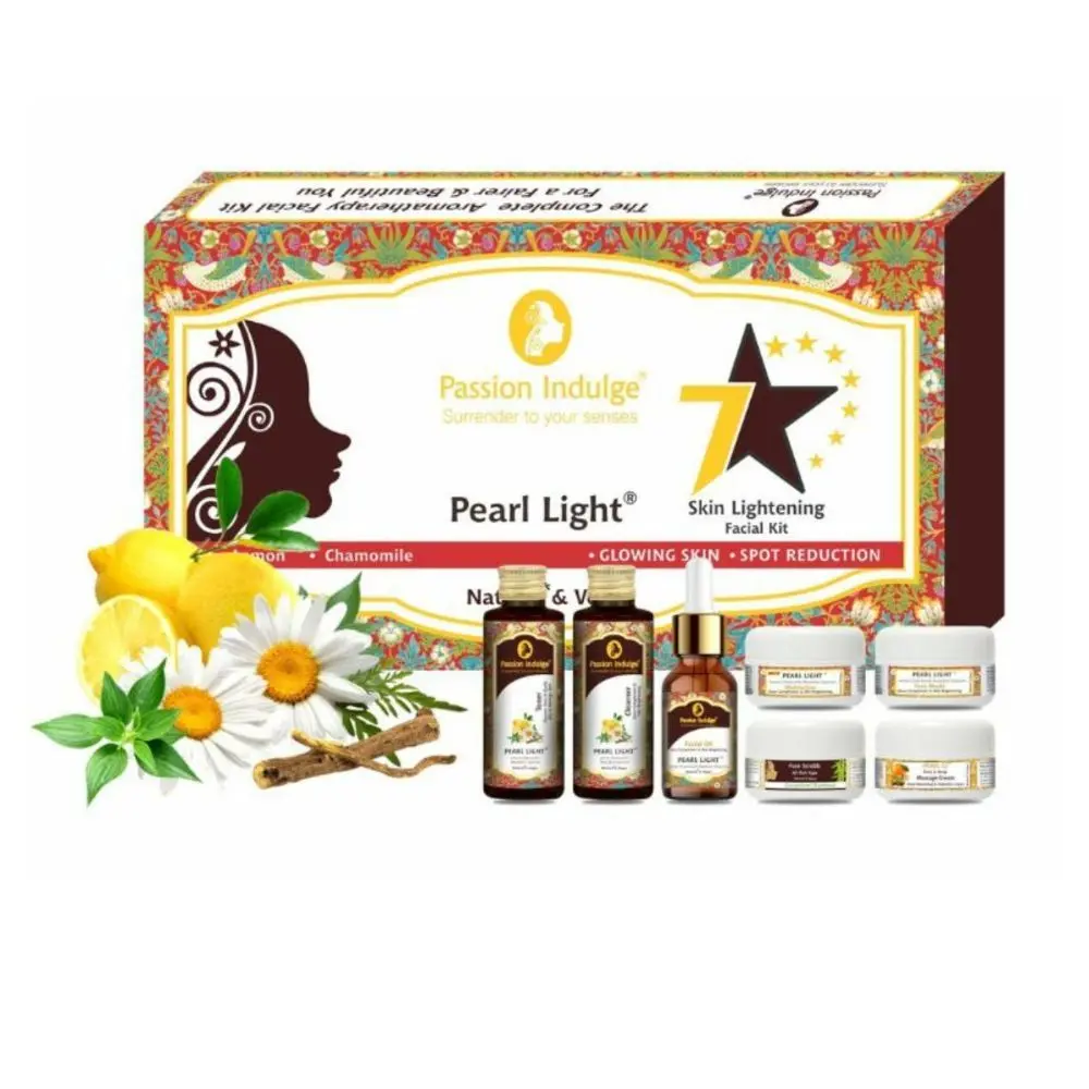 Passion Indulge PEARL LIGHT 7 Star Facial Kit For Spot reduction And Skin Lightening(1+1)