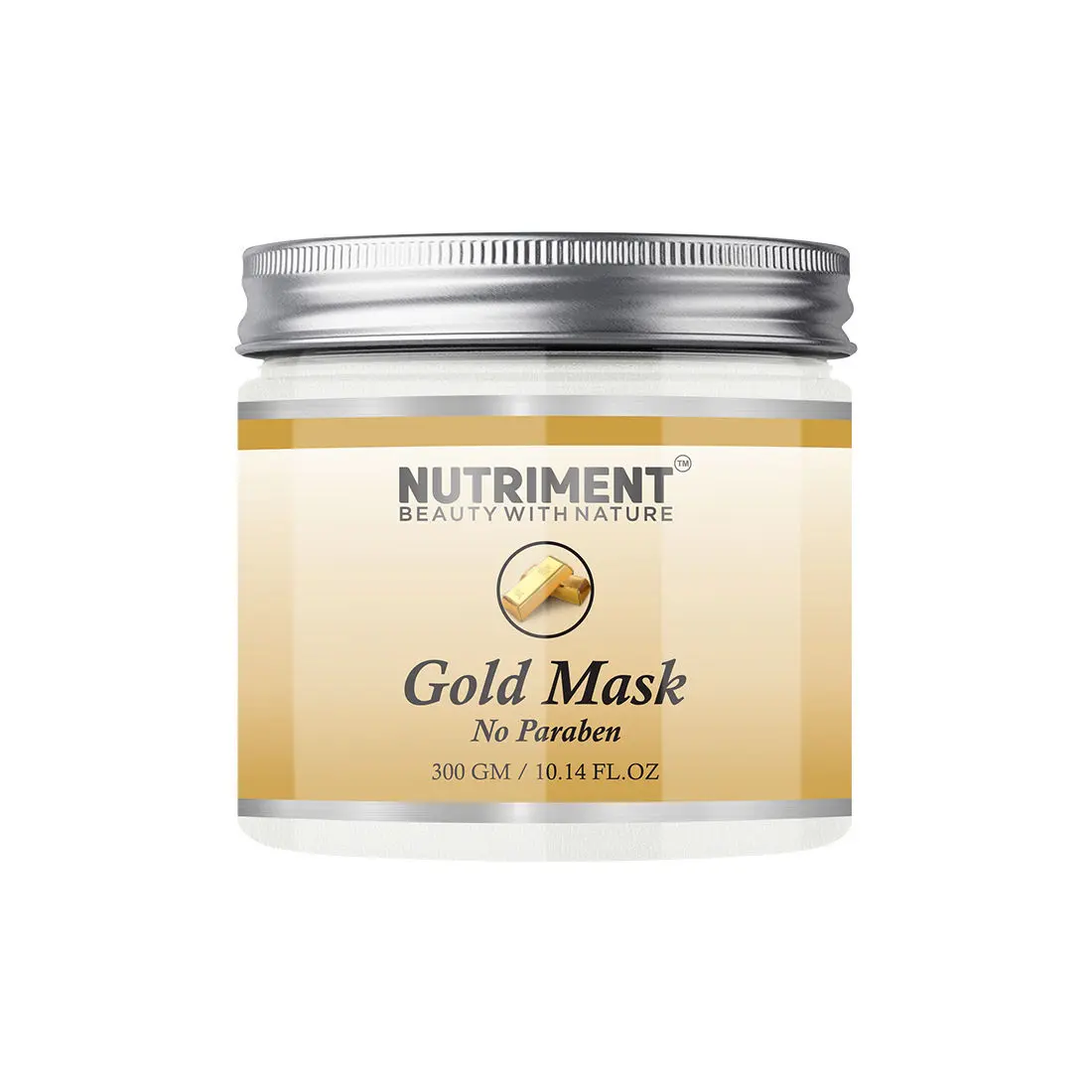 Nutriment Gold Mask for Hydrating Skin, Removing Oil and Improves Pores, Paraben Free 300gram, Suitable for all Skin Types