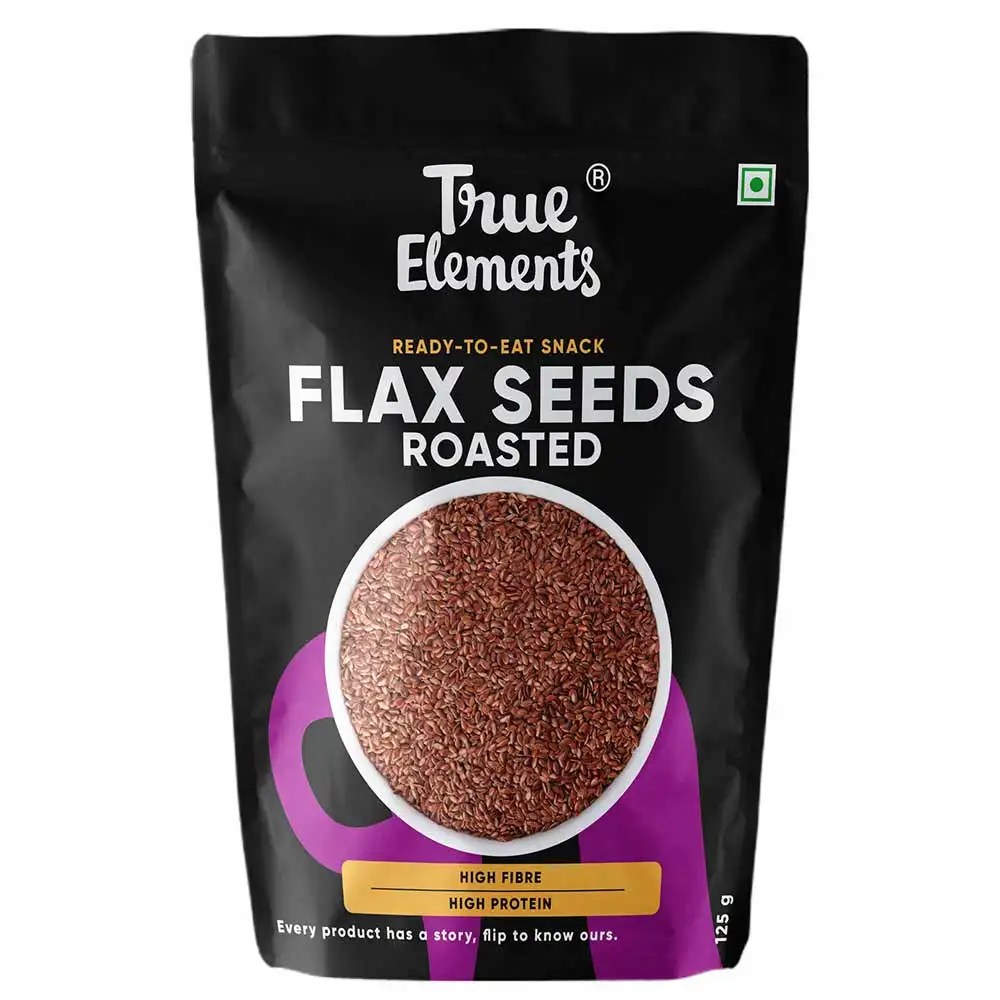 True Elements Roasted Flax Seeds,  Unflavoured  0.125 kg