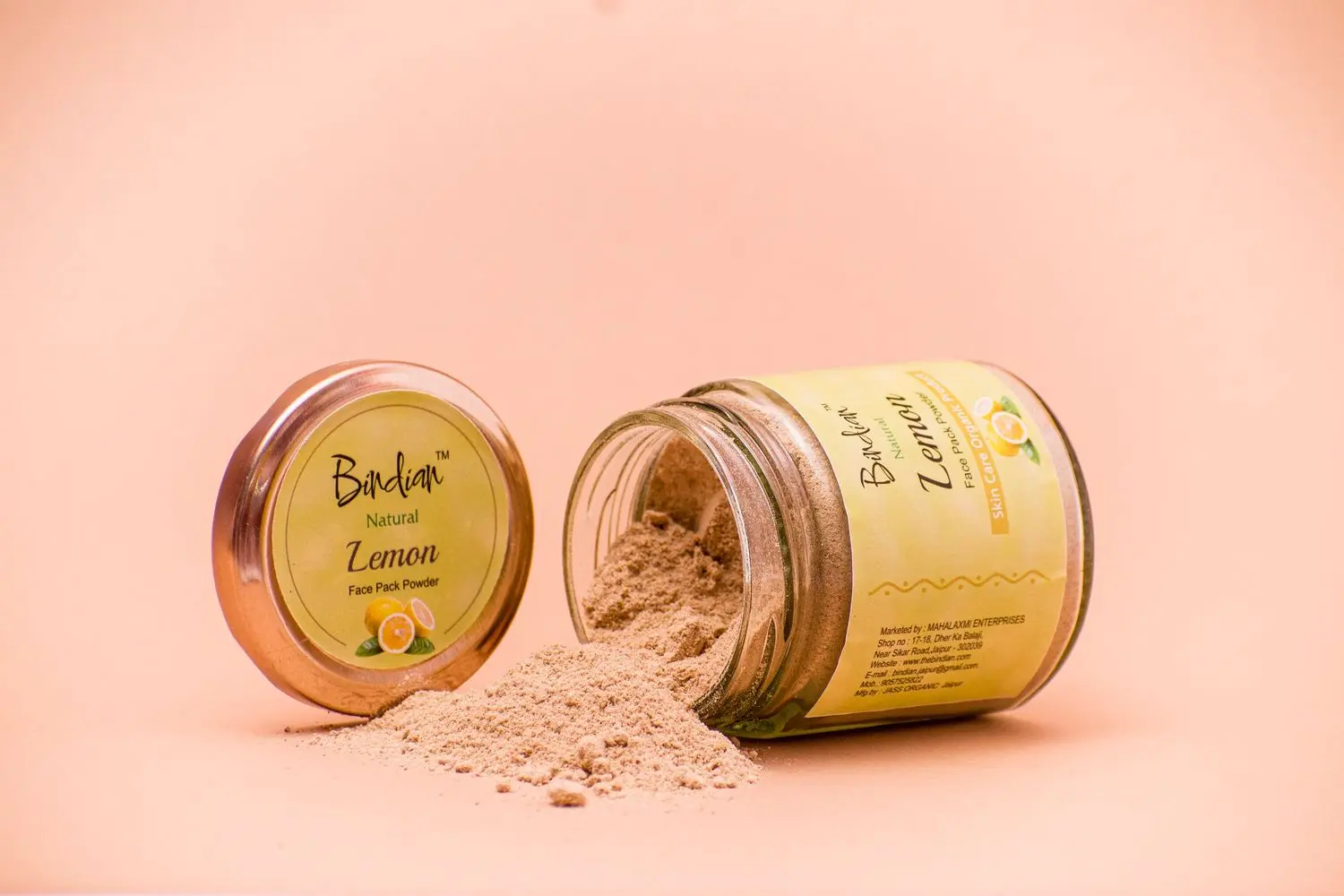 Bindian Natural Lemon Peel Powder for Glowing Skin | No Chemicals, No Preservatives| 100 gm