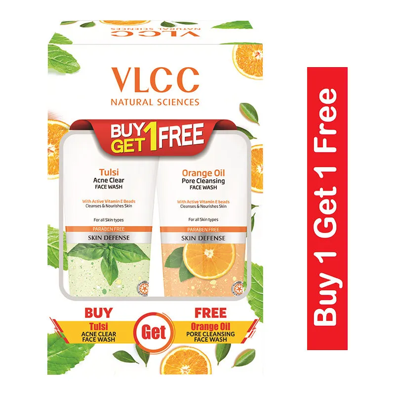 VLCC Tulsi Acne Clear Face Wash + Free Orange Oil Face Wash Buy1 Get1