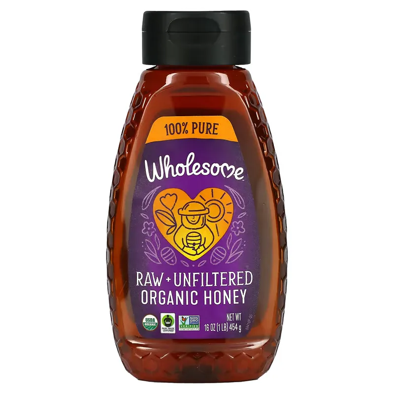 Raw Unfiltered Organic Honey, 16 oz (454 g)