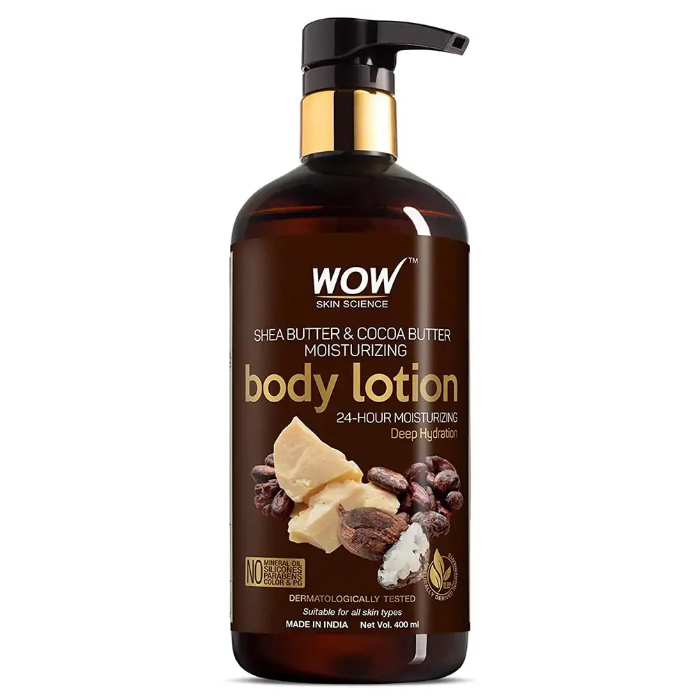 WOW Skin Science Shea Butter & Cocoa Butter Moisturizing Body Lotion,  400 ml  for All Skin Types