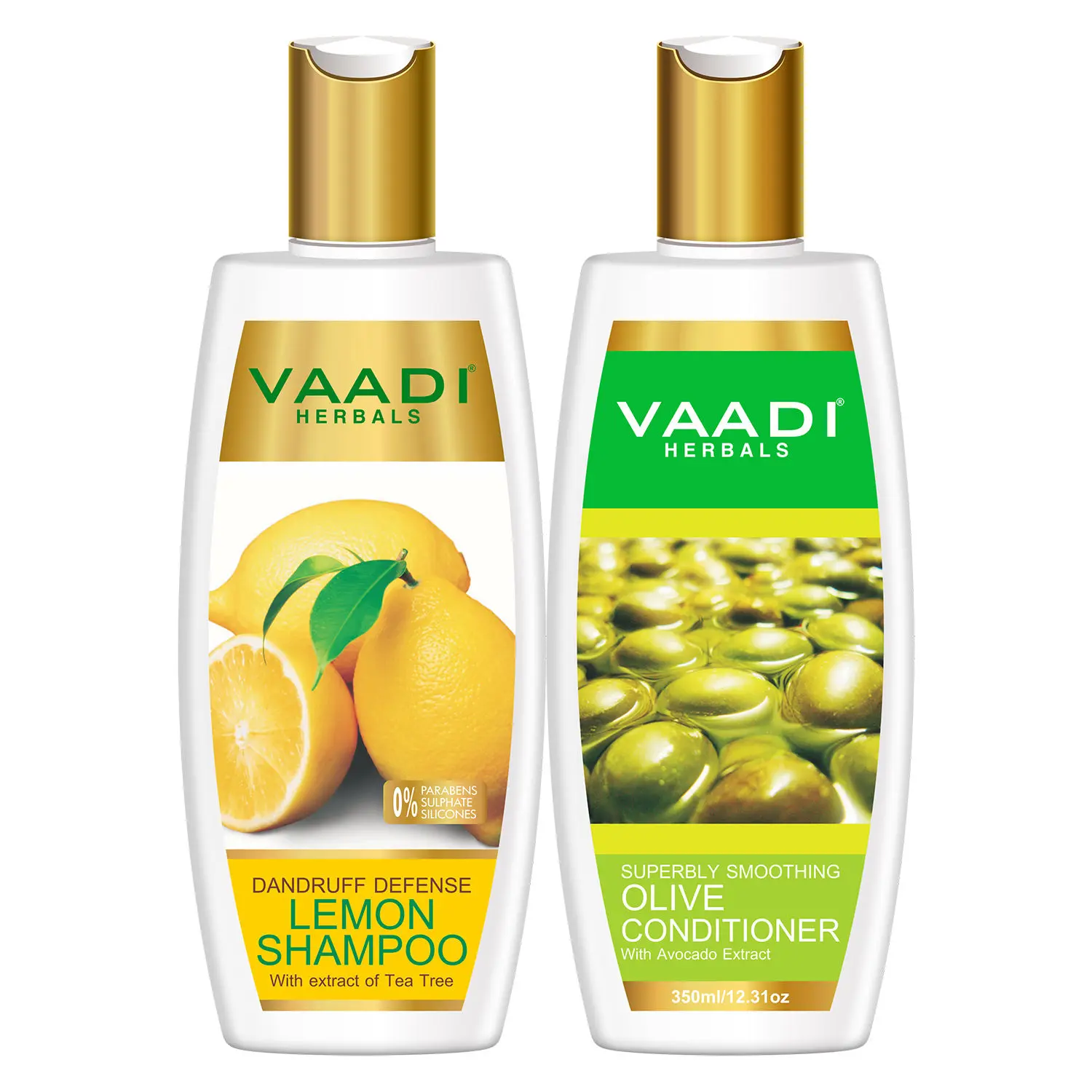 Vaadi Herbals Dandruff Defense Lemon Shampoo with Olive Conditioner (350 ml x 2)