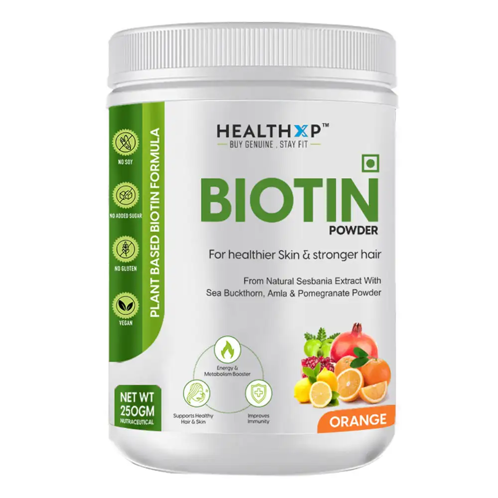 HealthXP Plant Based Biotin Powder,  250 g  Orange