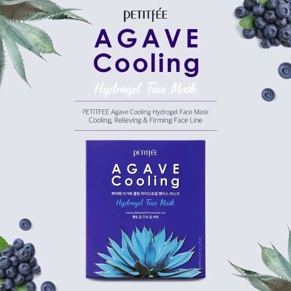 PETITfEE AGAVE Cooling Hydrogel Face Mask for Nourishment, Skin tightening & Skin Lifting. PACK OF 1, (32g)
