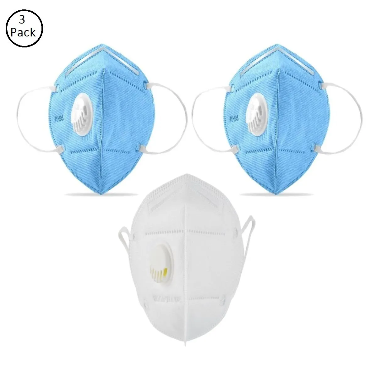 OOMPH Pack of 3 Anti-Pollution Reusable 5 Layer Mask - Blue White Blue