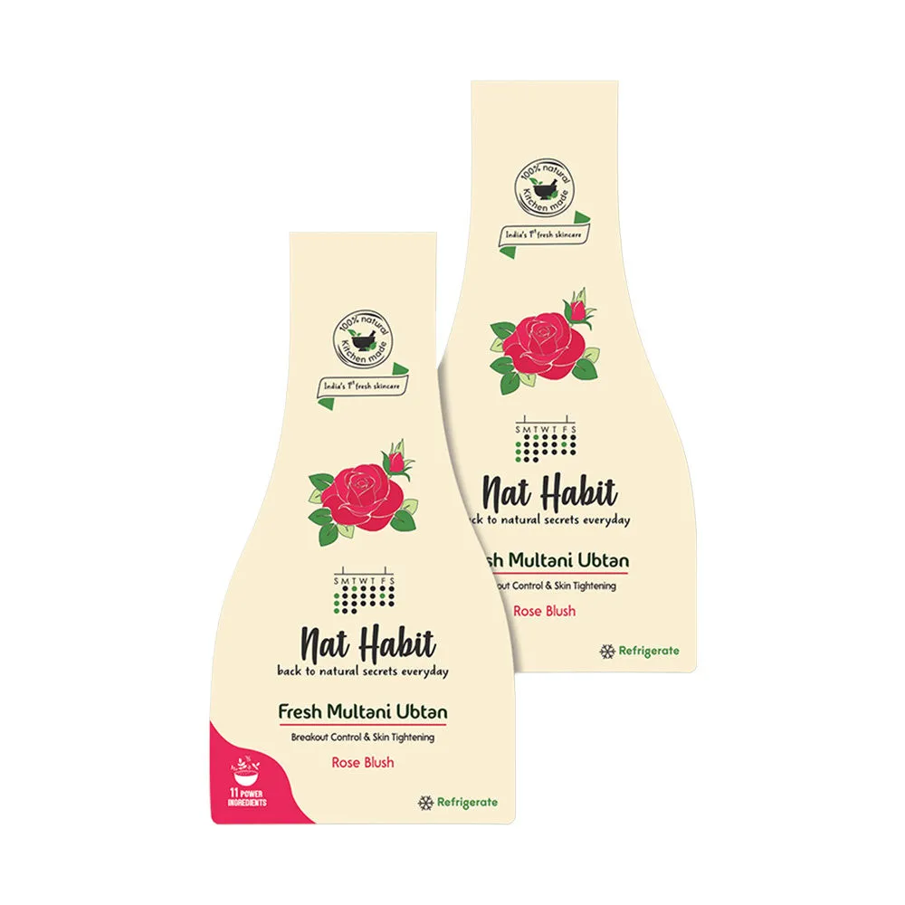 Nat Habit Rose Blush Fresh Multani Ubtan Face Wash - Pack of 2