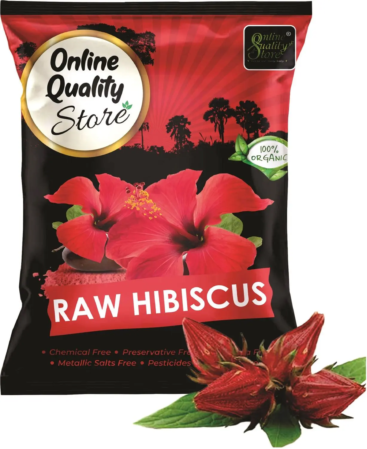 Online Quality Store Raw Hibiscus - 50 g |dry hibiscus flowers|dry hibiscus flowers for hair|Hibiscus Sabdariffa|Rosa Sinensis|gudhal ke phool{Raw_hibiscus}