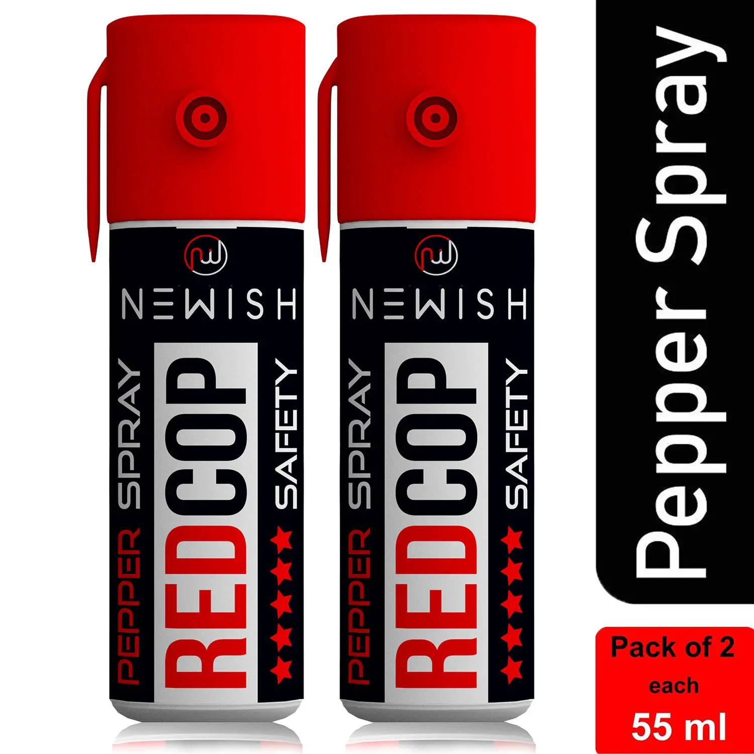 Newish Metal Powerful Pepper Spray Self Defence for Women (35 gm / 55 ml) (Red, Pack of 2)