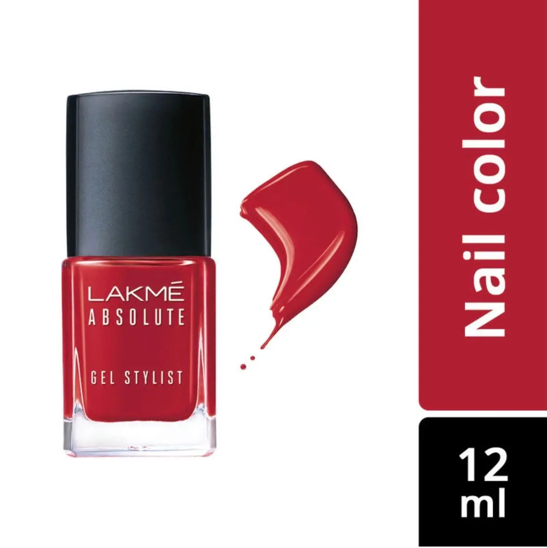 Lakme Absolute Gel Stylist Nail Color - Scarlet Red (12 ml)