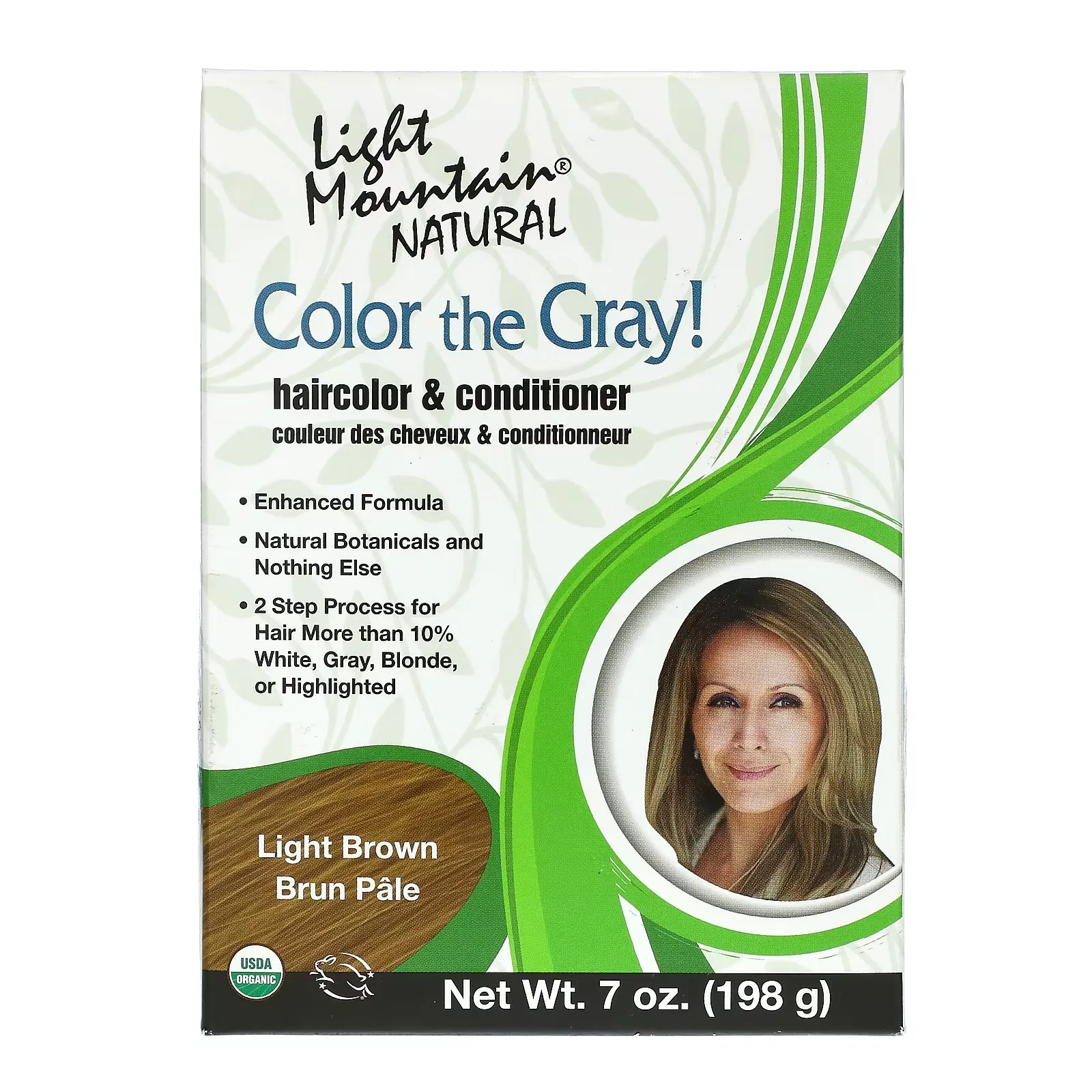 Color the Gray! Natural Hair Color & Conditioner, Light Brown, 7 oz (198 g)