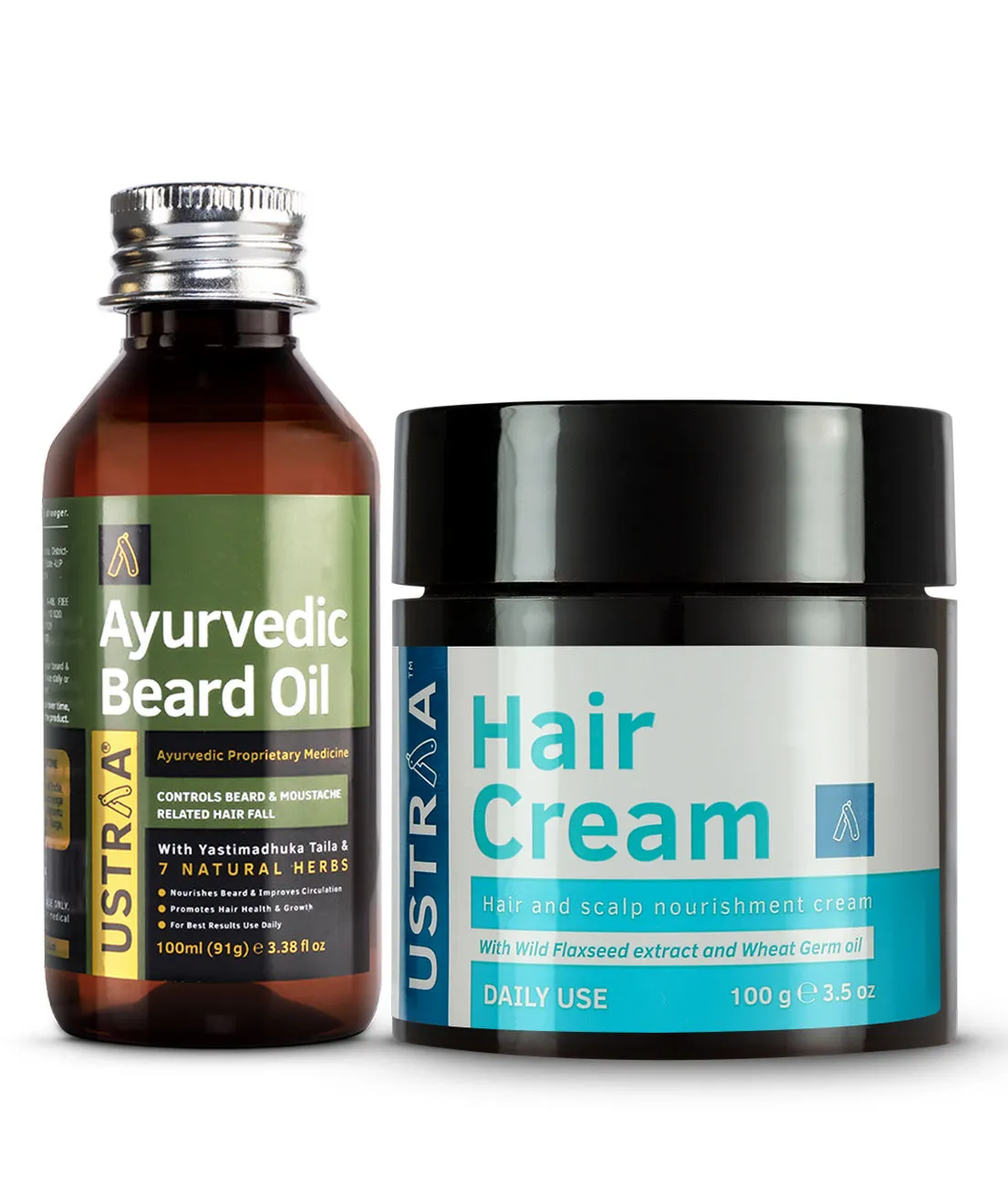 Ustraa Ayurvedic Beard Growth Oil & Hair Cream - Daily Use