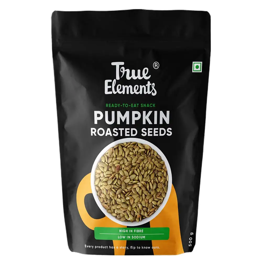 True Elements Roasted Pumpkin Seeds,  Unflavoured  0.5 kg