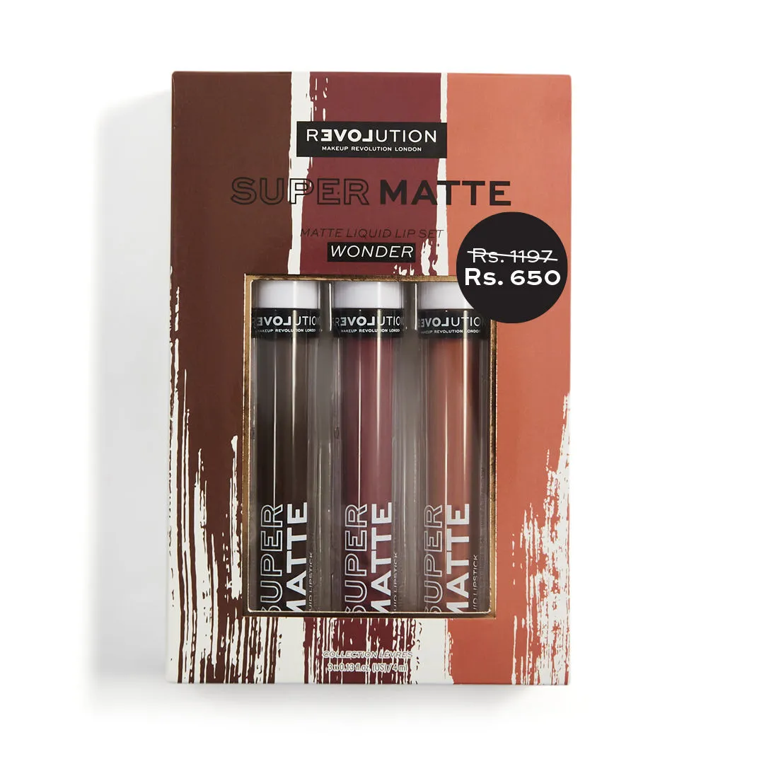 Makeup Revolution Relove Supermatte Liquid Lip Set Wonder