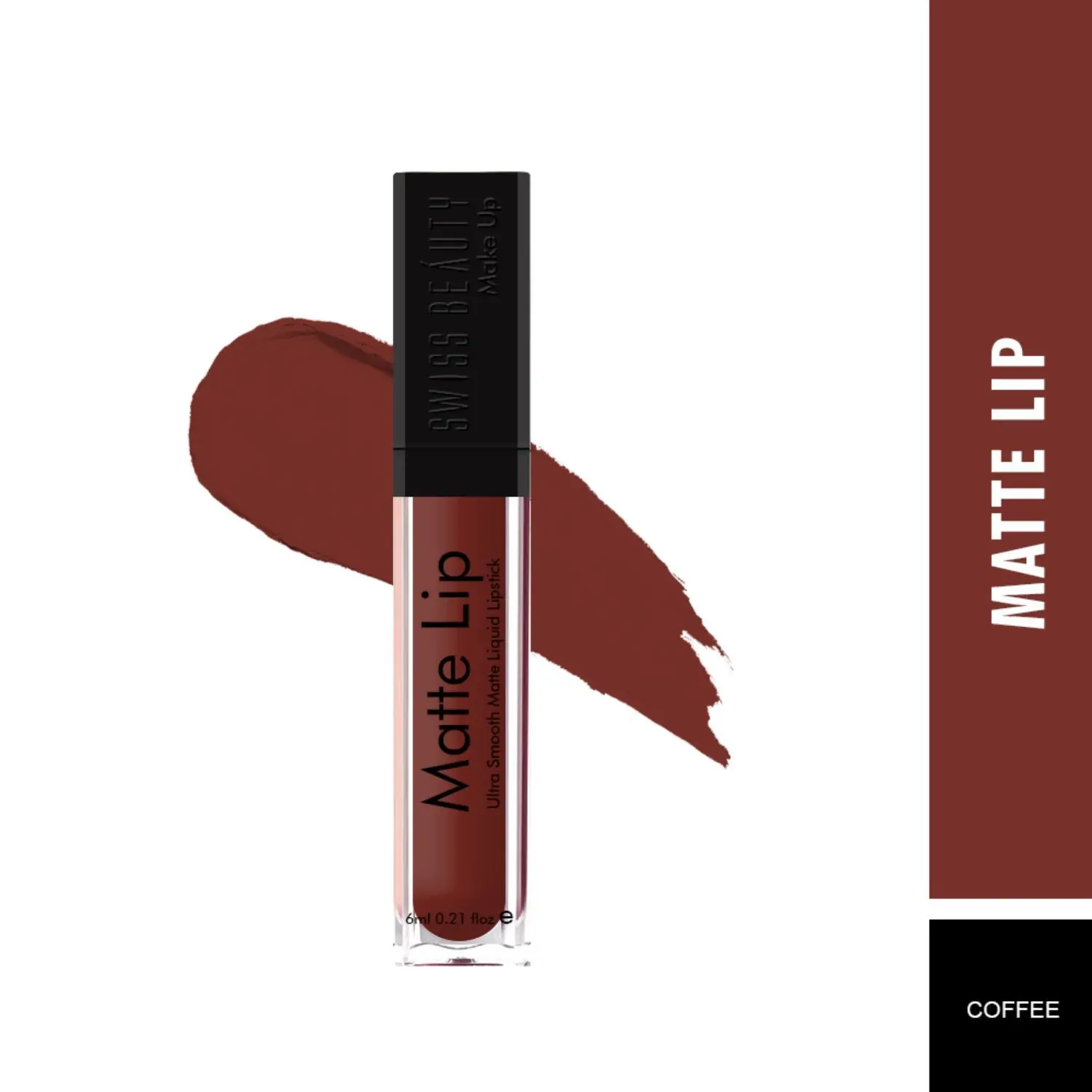 Swiss Beauty Ultra Smooth Matte Lip Liquid Lipstick Color Stay - Coffee (6 ml)