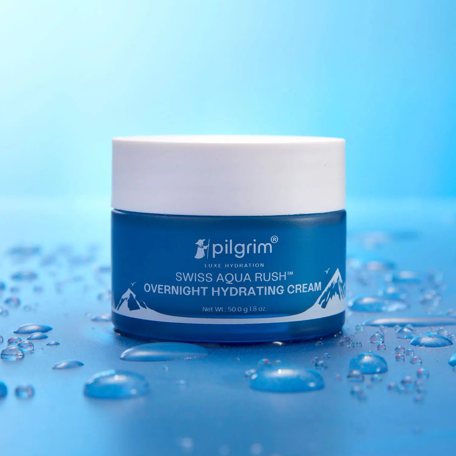 Pilgrim Swiss Aqua Rush Overnight Hydrating Face Cream| Crafted with Powerful Hydrators, Aquaxyl™ & Ceramides | Overnight Intense Hydration | Fortifies skin barrier | 50g