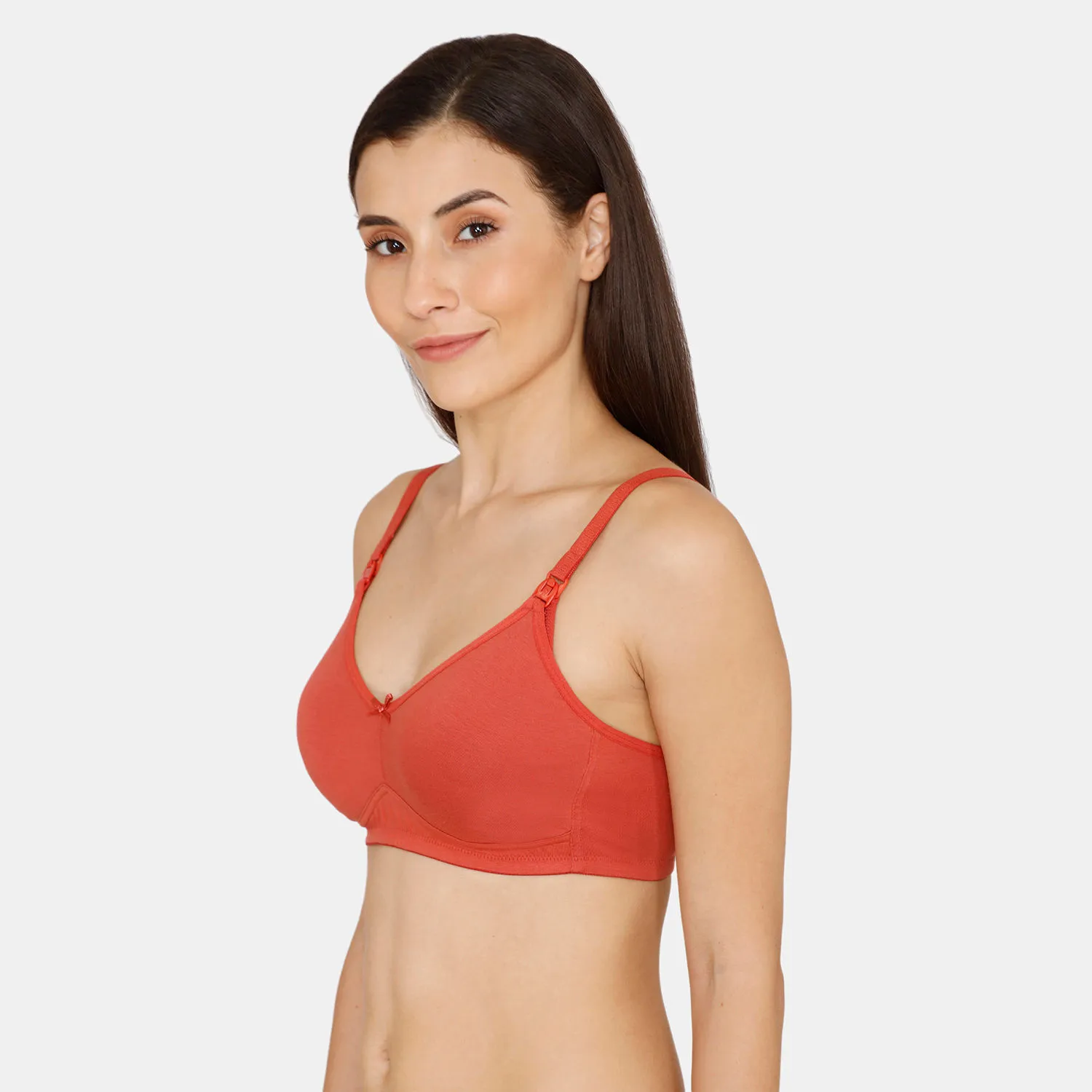 Zivame Double Layered Non Wired 3/4th Coverage Maternity / Nursing Bra - Dusty Cedar (40DD)