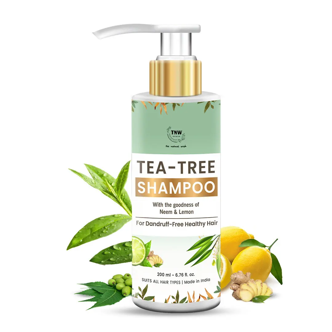 TNW - The Natural Wash Tea Tree Shampoo with the goodness of Neem & Lemon for Dandruff | Anti-Dandruff Shampoo for All Hair Types | Tea Tree Shampoo for Removing White Flakes