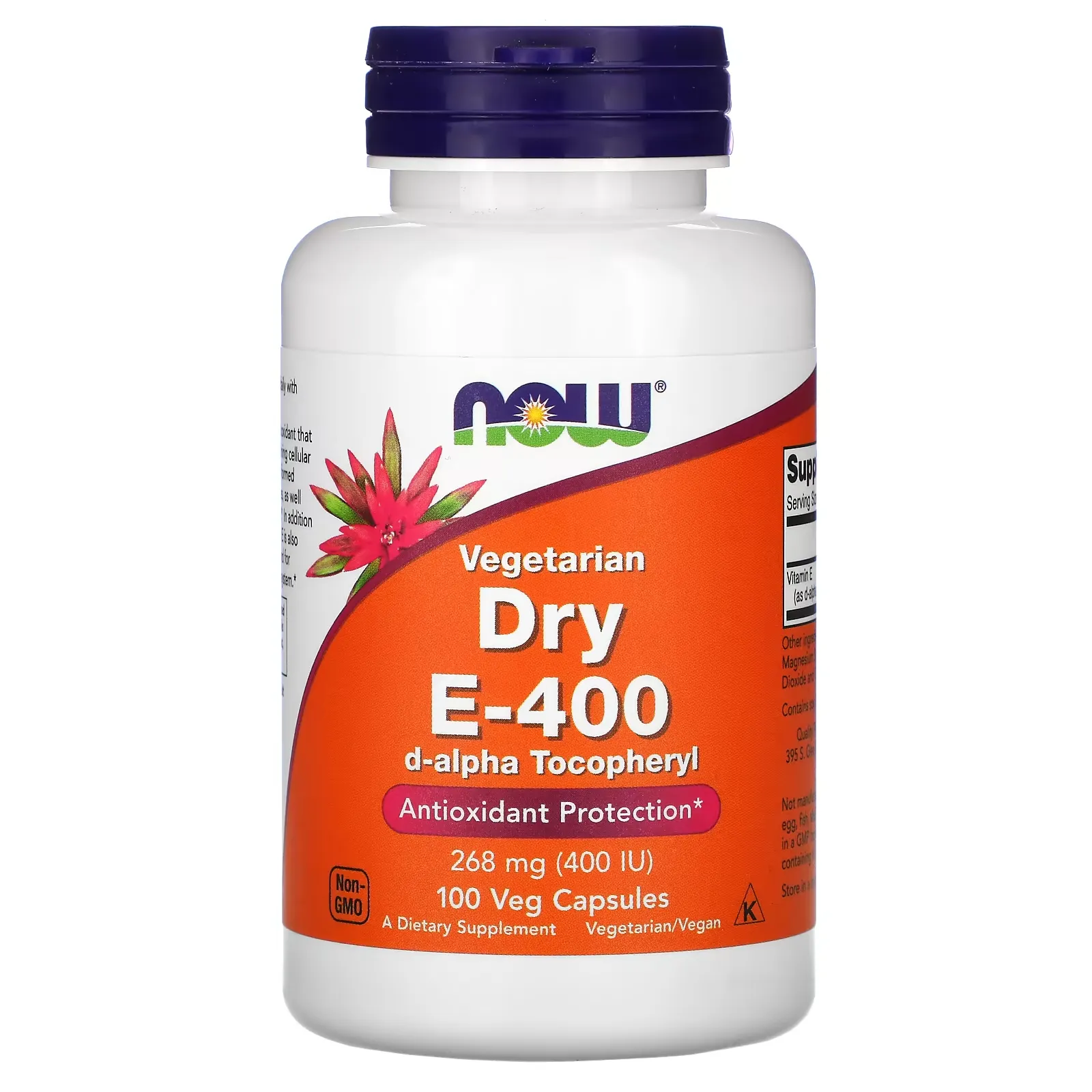 Vegetarian Dry E-400, 268 mg (400 IU), 100 Veg Capsules