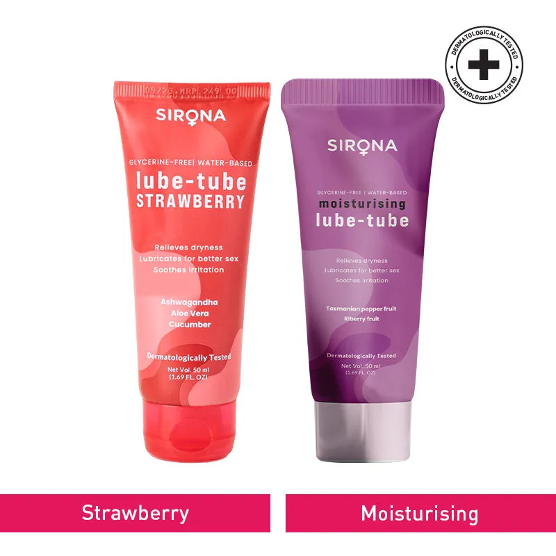 Sirona Glycerine Free And Water Based Strawberry & Riberry Lubricant Gel Combo