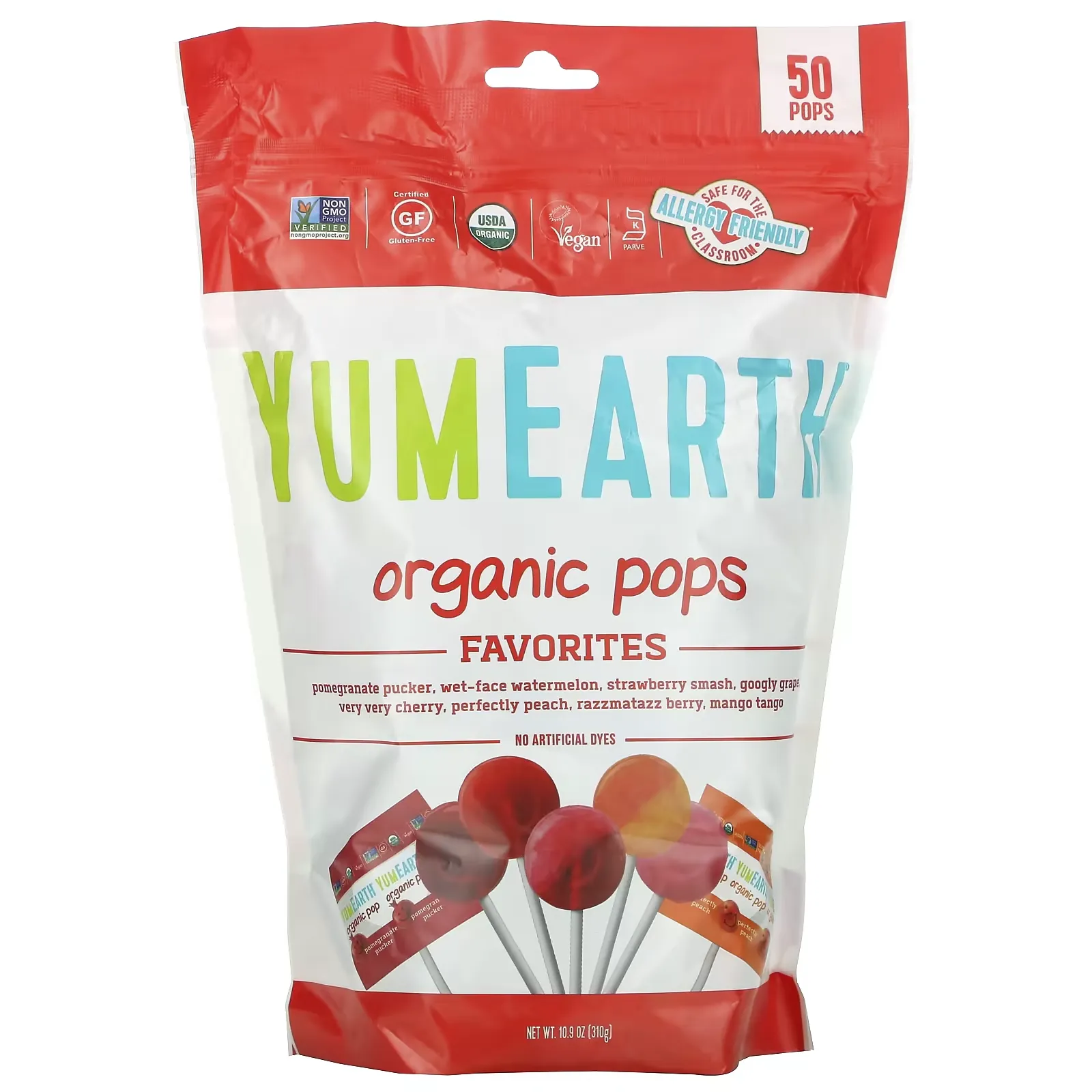 Organic Pops, Favorites, 50 Pops, 10.9 oz (310 g)