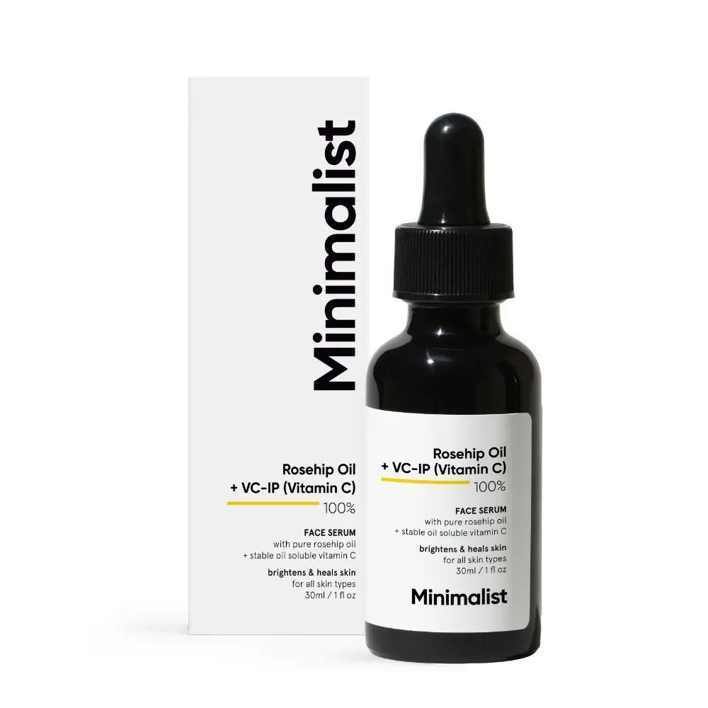 Minimalist Pure Rosehip Oil + VC-IP(Vitamin C) 100% Face Serum For Brightens & Heals Skin, 30 ml