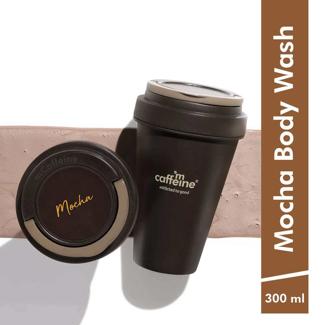 MCaffeine Choco Body Wash - Mildly Cleansing Soap Free Mocha Shower Gel with Cocoa Butter & Hazelnut