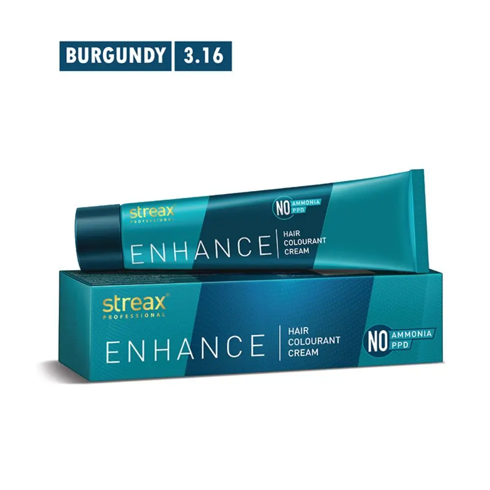 Streax Professional Enhance Hair Colourant - Burgundy 3.16 (90g)