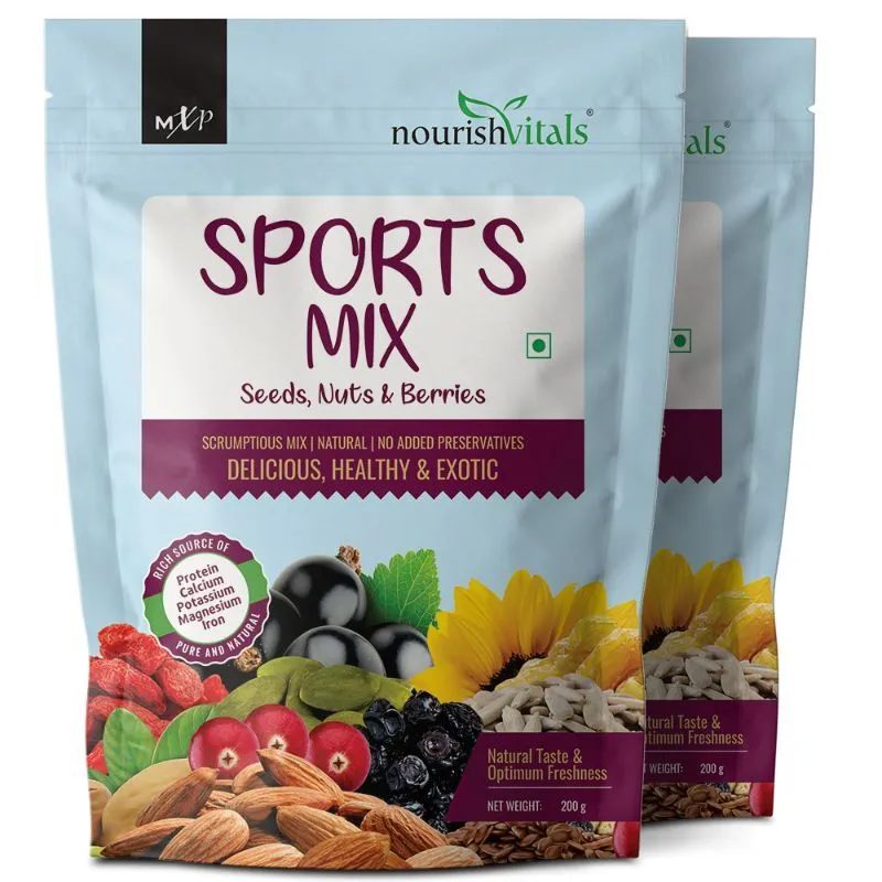 NourishVitals Sports Mix, Seeds, Nuts & Berries, Scrumptious Mix Natural