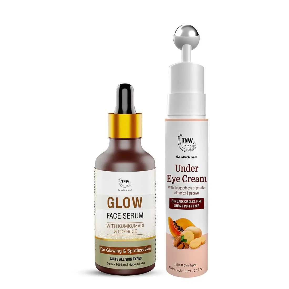 Combo of 2- Under Eye Cream 15gm & Glow Face Serum 30ml