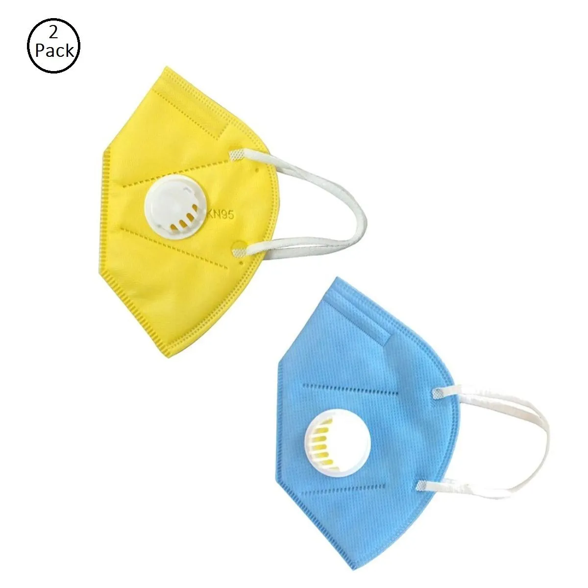 Fabula Pack Of 2 Anti-Pollution Reusable 5 Layer Mask - Blue Yellow