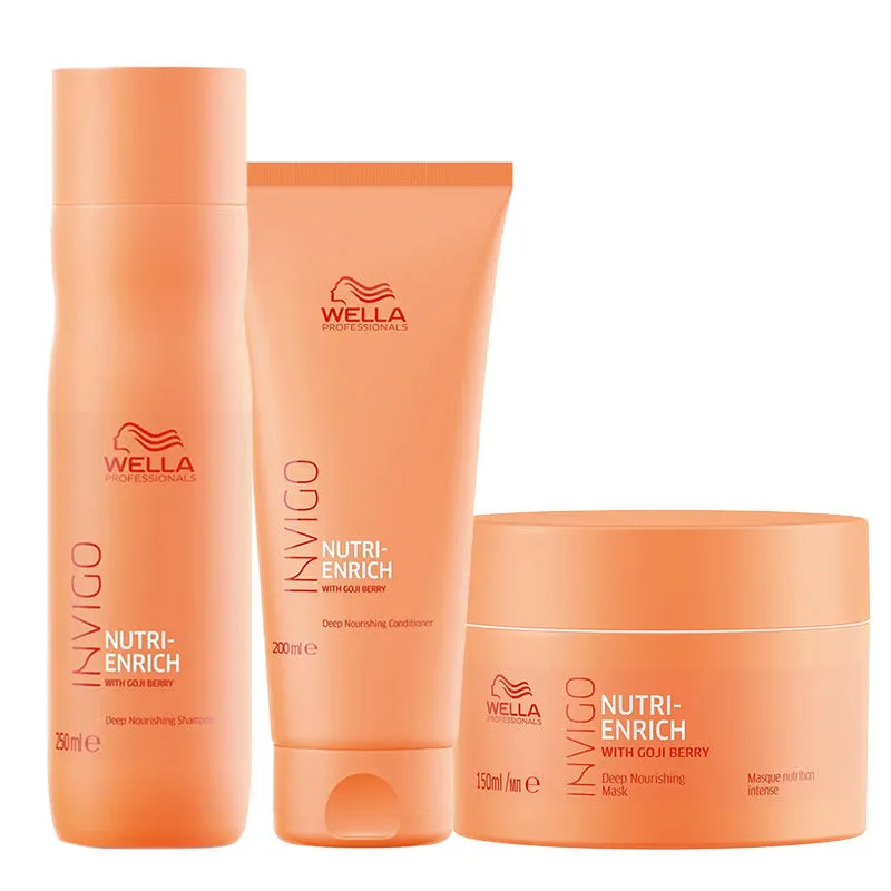 Wella Professionals INVIGO Nutri Enrich Deep Nourishing Mask, Shampoo & Conditioner Combo