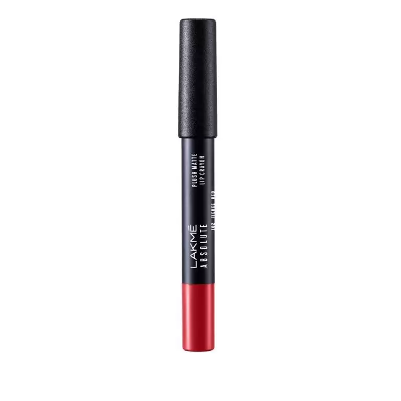 Lakme Absolute Plush Matte Lip Crayon - 102 Fierce Red