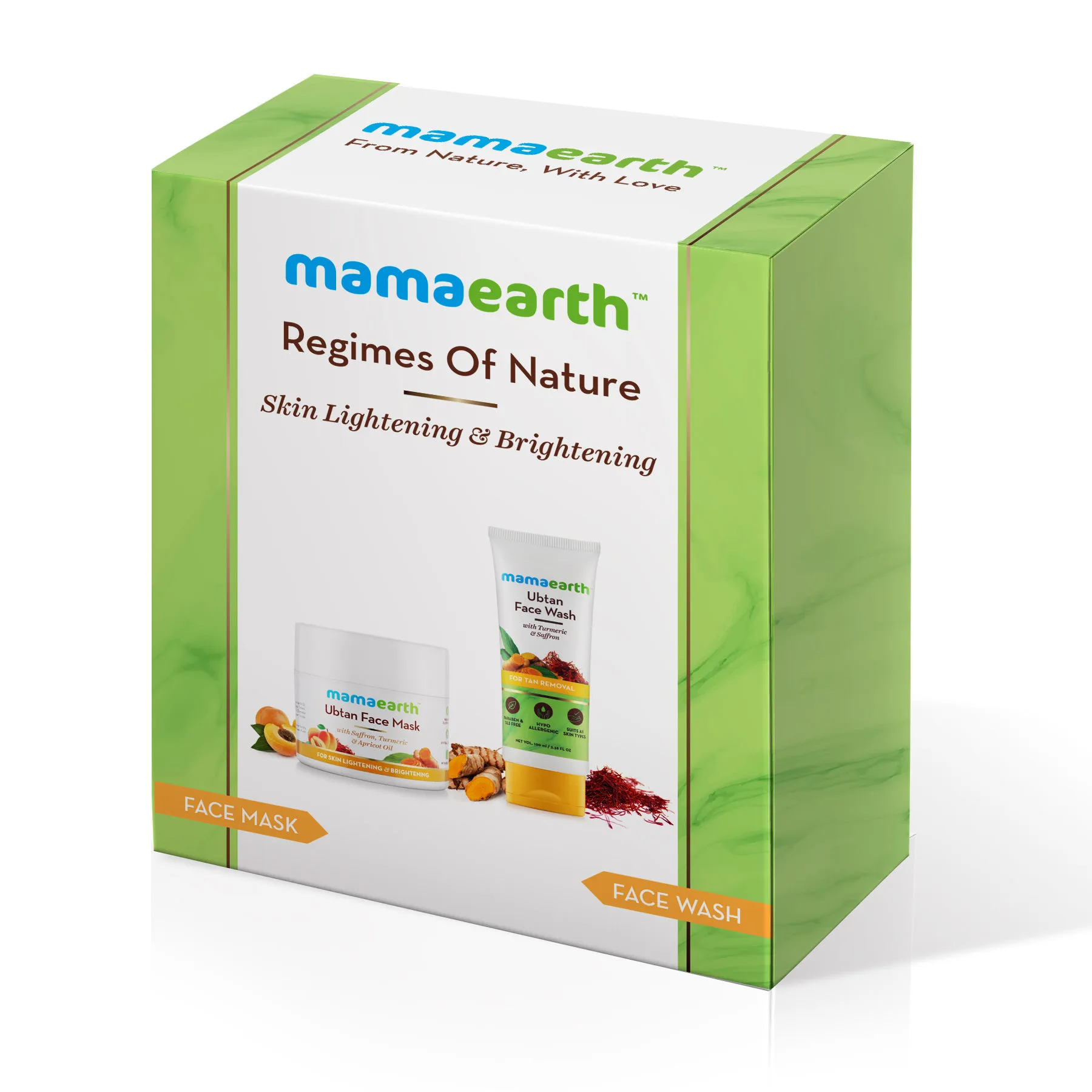 Mamaearth Turmeric & Saffron Skin Lightening & Brightening Face Mask and Facewash Combo