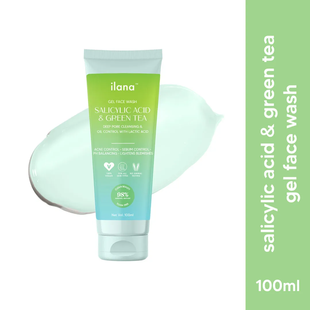 Ilana Salicylic Acid, LHA, Lactic Acid & Green Tea Gel Face Wash