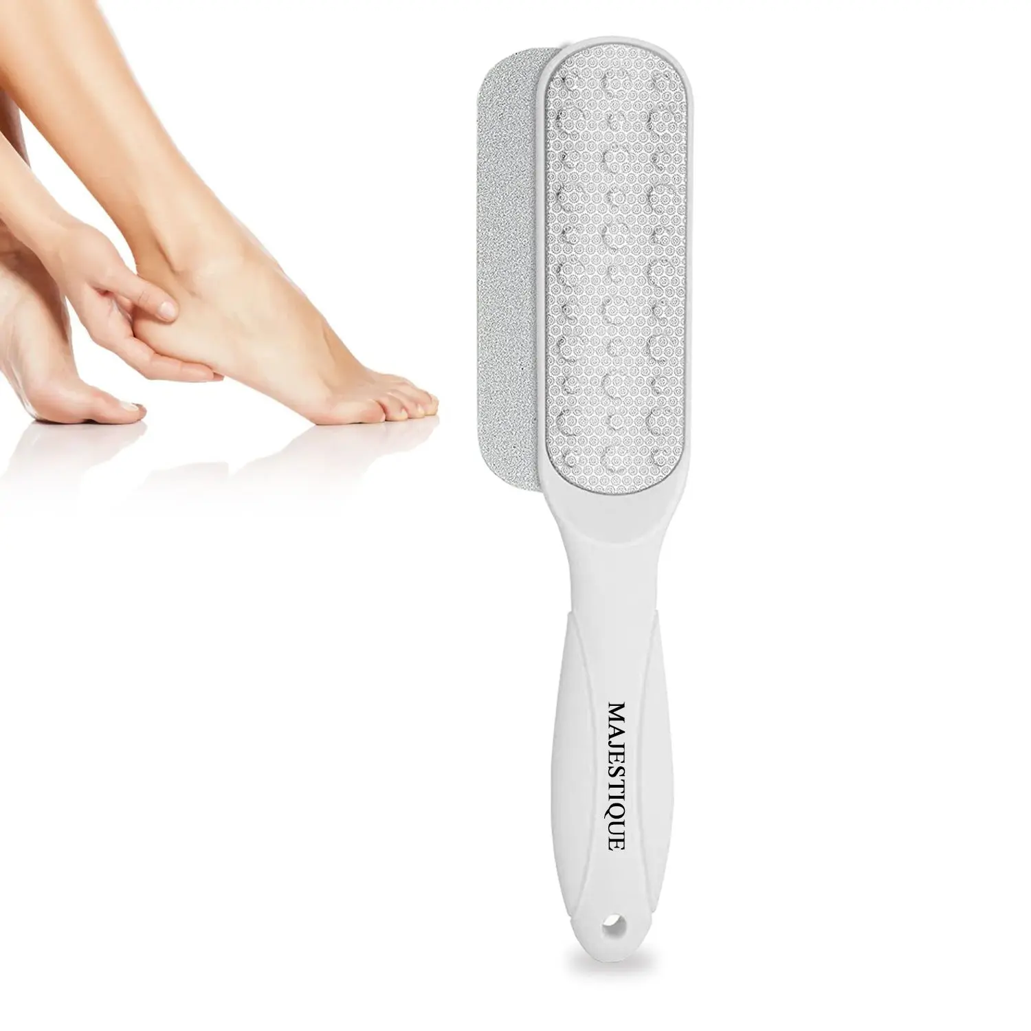 Majestique Callus Remover Foot Scrubber FN320 Foot Files Dead Skin Remover - Deluxe Pedicure Spa Treatment - Color May Vary