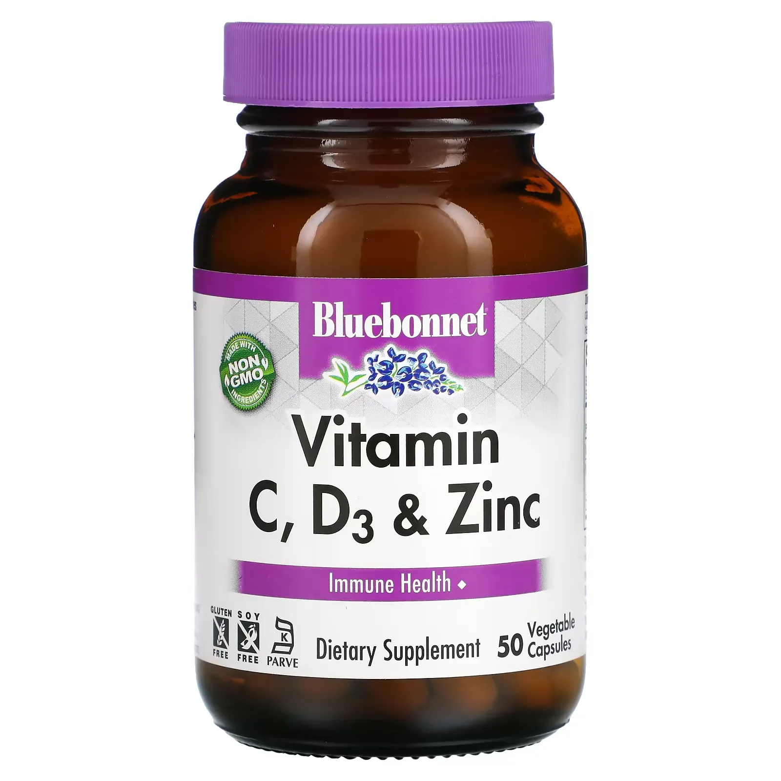 Vitamin C, D3 & Zinc, 50 Vegetable Capsules