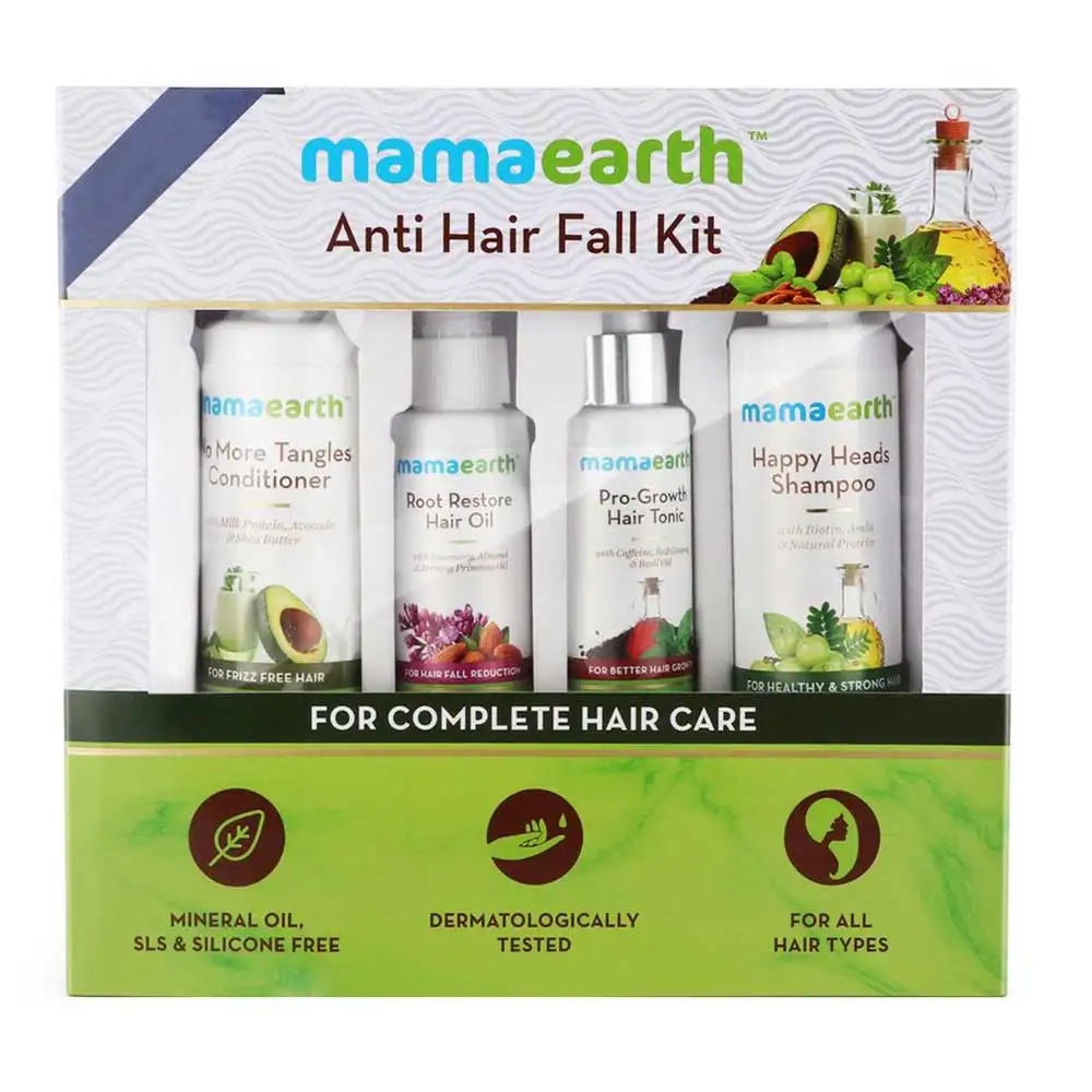 Mamaearth Anti Hair Fall Kit,  4 Piece(s)/Pack  (Oil, Shampoo, Conditioner & Tonic)