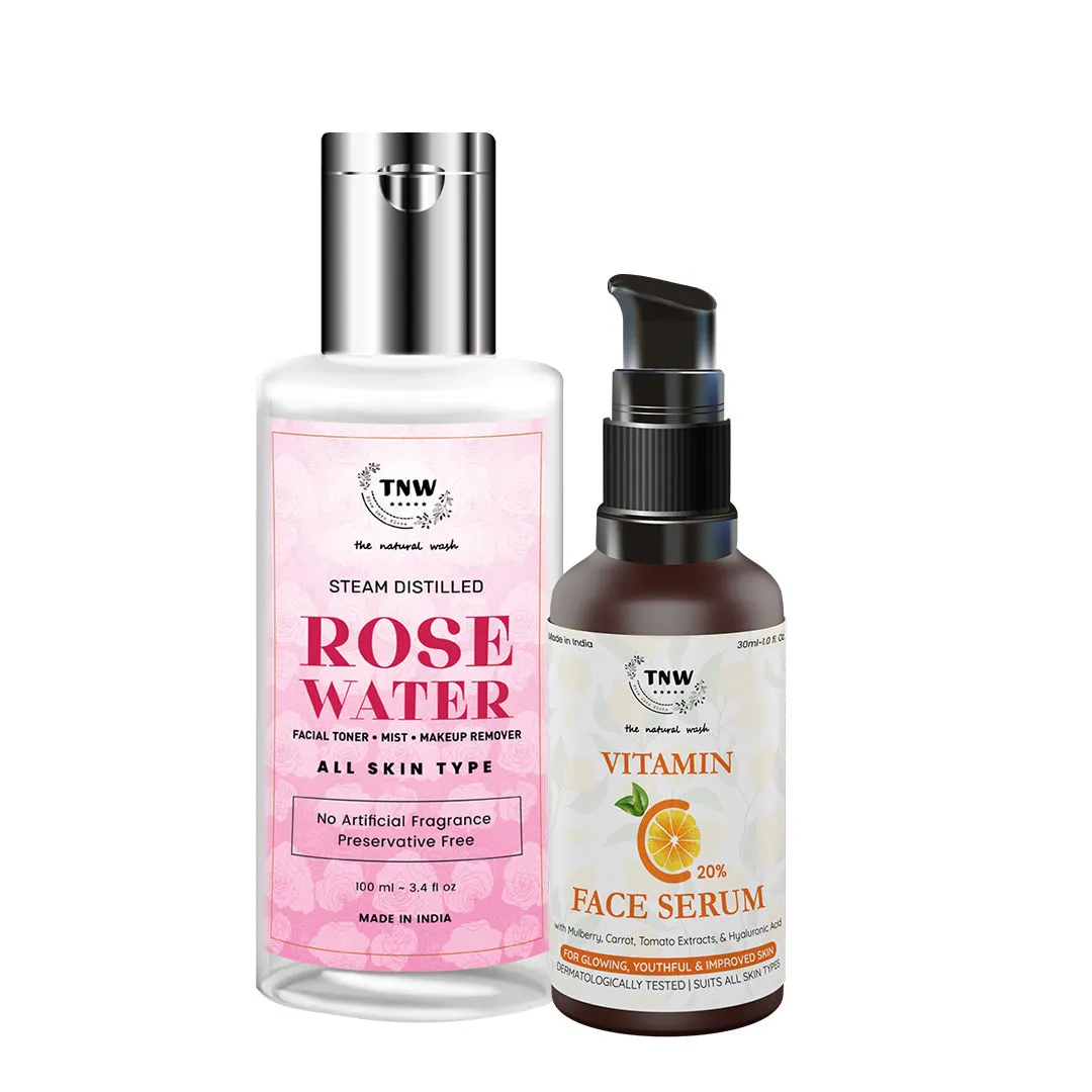 TNW The Natural Wash Vitamin C Skin Clearing Face Serum With Rose Water Face Toner/Makeup Remover