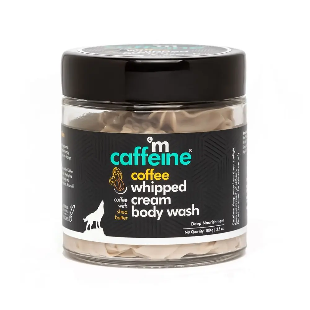 mCaffeine Whipped Cream Coffee Body Wash with Shea Butter| For Deep Nourishment, Skin Moisturization & Soft-Smooth Skin | Vegan 100 gm