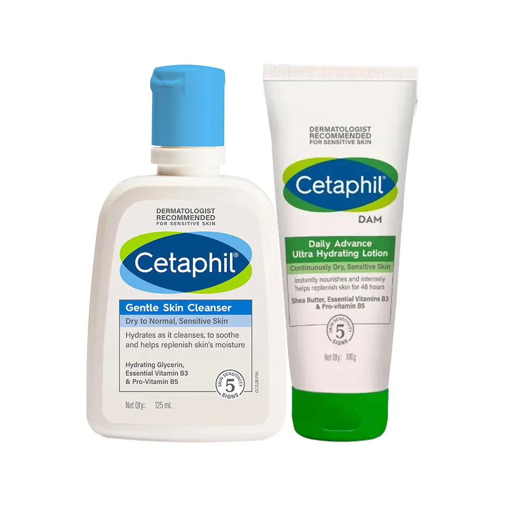 Cetaphil Cleansing & Hydrating Combo For Normal To Dry Skin