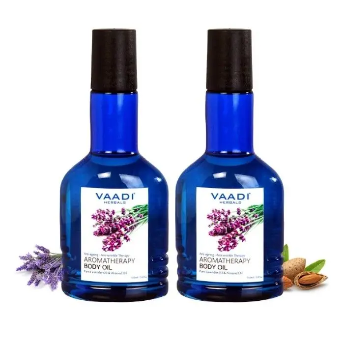 Vaadi Herbals Pack Of 2 Aromatherapy Body Oil-Lavender & Almond Oil (110 ml X 2)