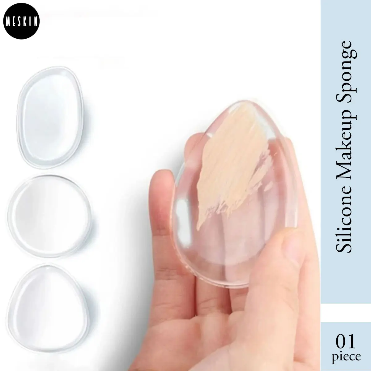 MeSkin Transparent Silicone Makeup Sponge (Washable) Beauty Blender, Powder Puff