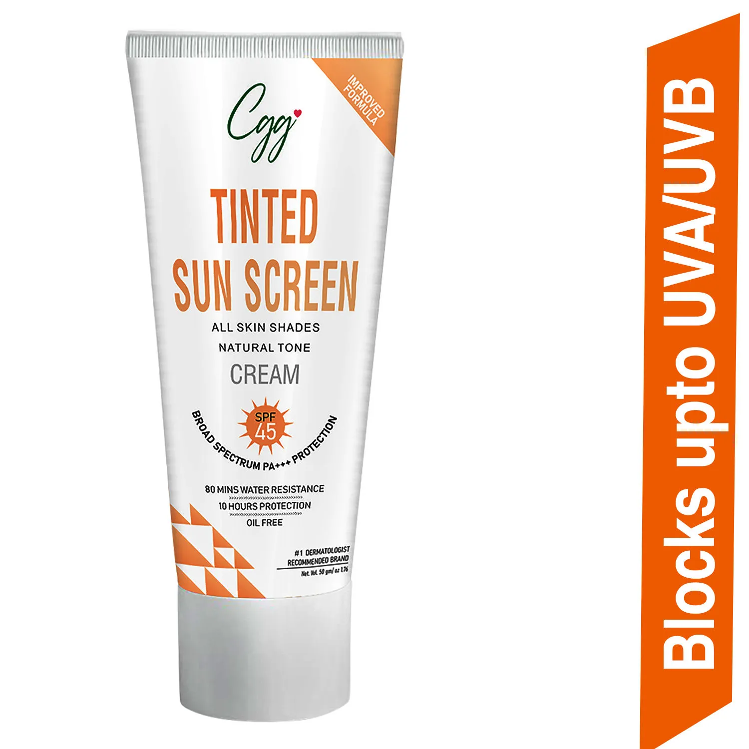 CGG Cosmetics Tinted Sunscreen Cream SPF 45 Broad Spectrum PA+++ Protection