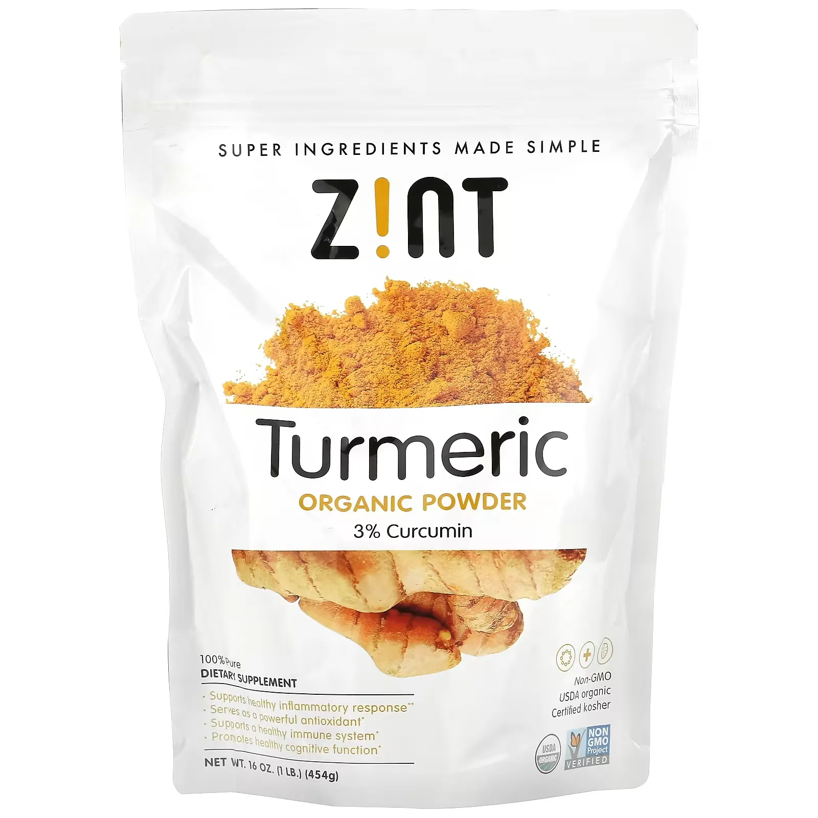 Turmeric Organic Powder, 16 oz (454 g)