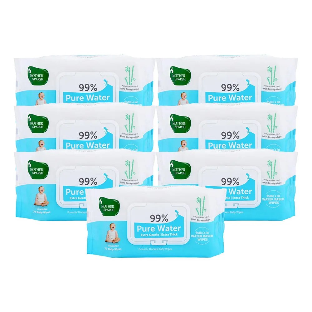 Mother Sparsh 99% Pure Water Baby Wipes - Pack Of 8