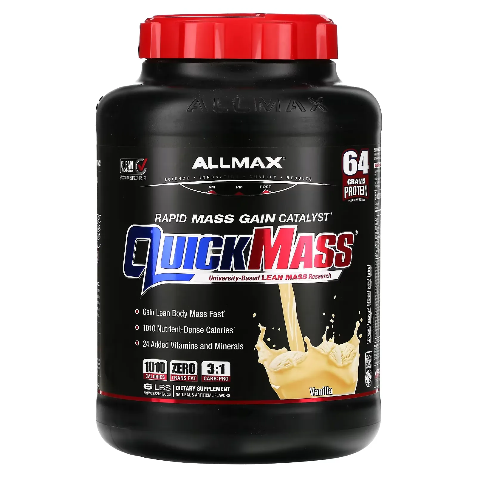 Quick Mass, Rapid Mass Gain Catalyst, Vanilla, 6 lbs (2.72 kg)